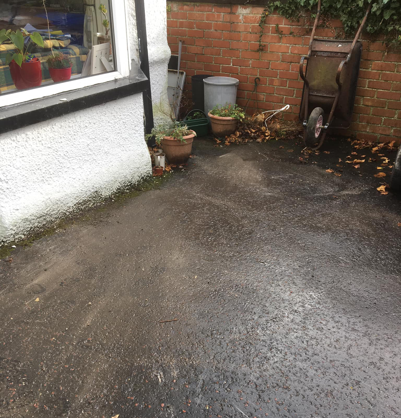 Alley of a house cleared of rubbish